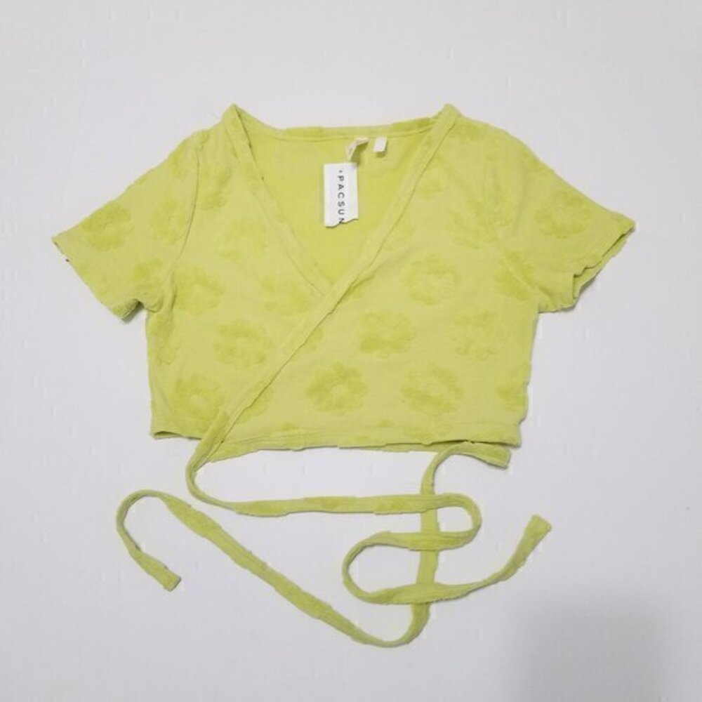 NWT PacSun Floral Crop Top Green Size XS